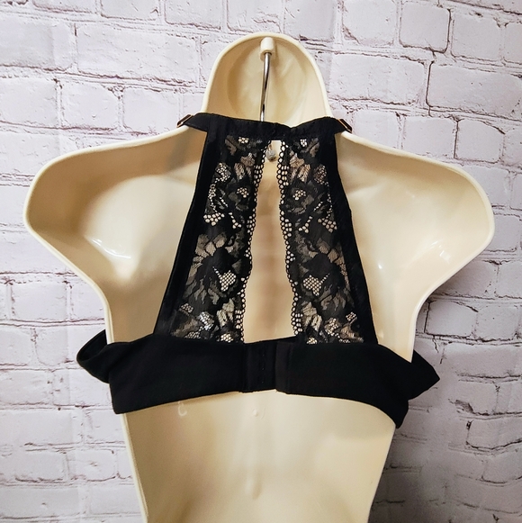 Soma Embraceable Racerback Lacey Back Black 36 DD Bra Underwire - Picture 2 of 8